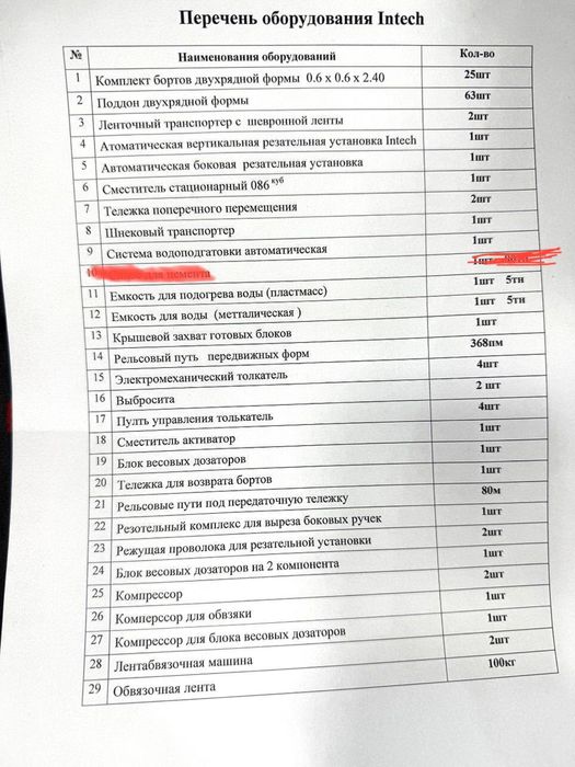 Продается заводская линия по производсву  газобетона !