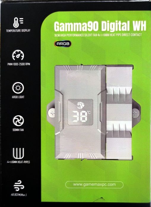 Yangi GameMax Gamma90 Digital WH CPU Kuller – Zamonaviy va Kuchli!