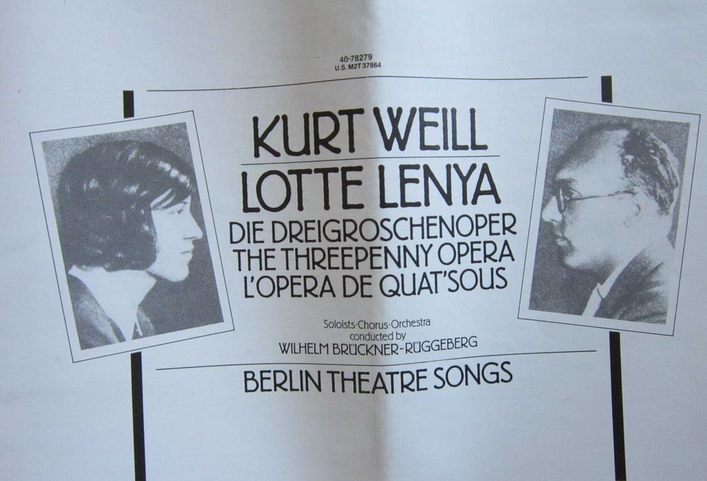 rar Musical Opera de trei parale Lotte Lenya,Kurt Weill inregist. 1958