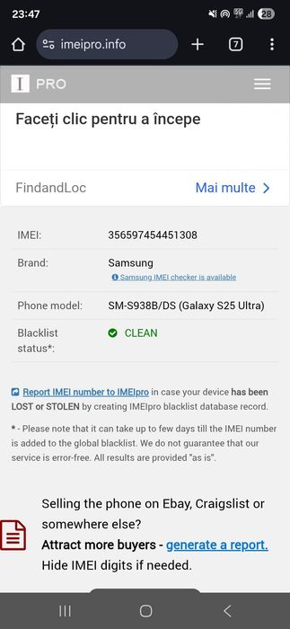 Samsung S25 Ultra 512GB NOU