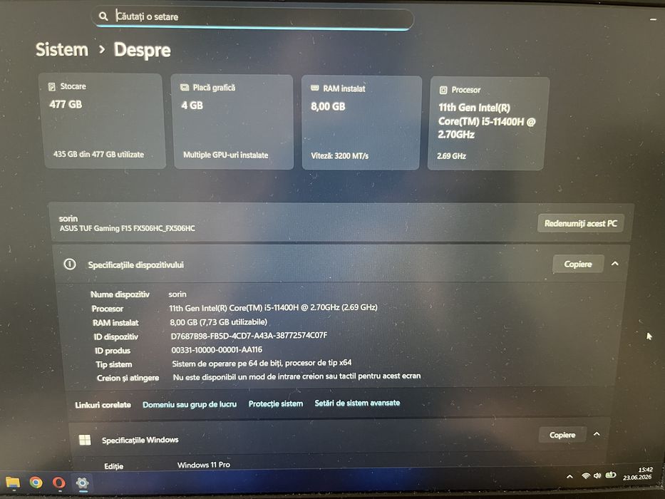 Asus Tuf Gaming F15 FX506HC