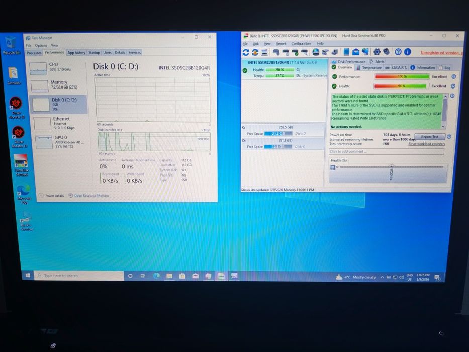 Ssd-uri, capacitate de 256 GB și 120 GB (Perfect Funcțional)