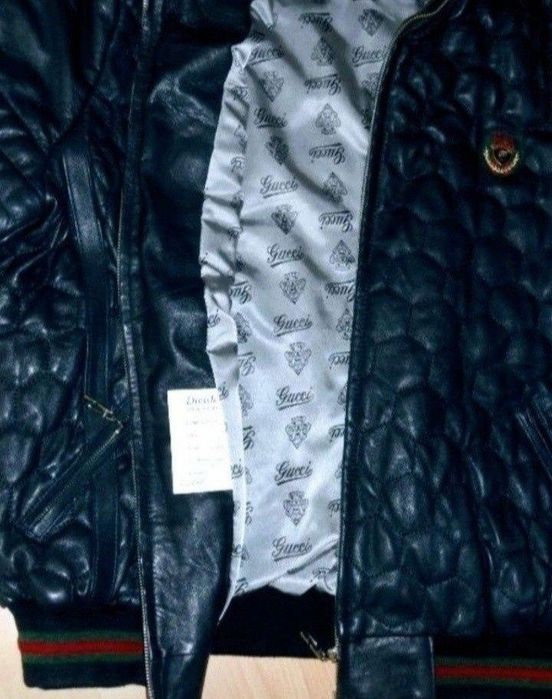 Geaca piele naturala 100%,Italia,logo metalic auriu,saculet, etichetă