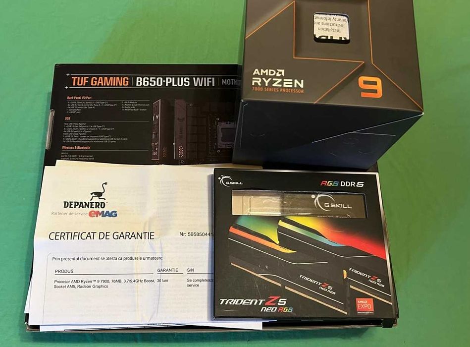 AMD Ryzen 9 7900 ; Asus TUF GAMING B650-PLUS WIFI ; G.SKILL 32GB DDR5 6000MHz ; Noctua NH-U12S