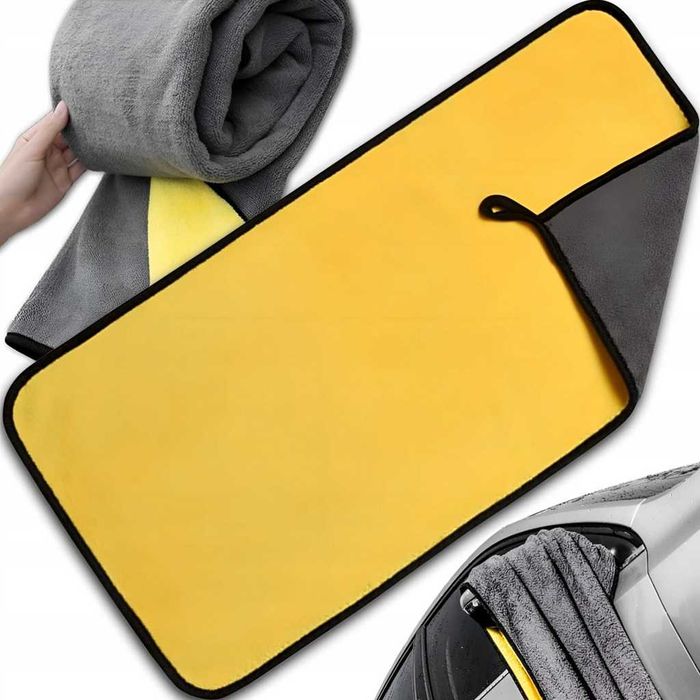 Професионална Двустранна Микрофибърна Кърпа за Подсушаване и Полиране, 60 х 30 см