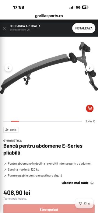 Banca abdomene noua in cutie made in Germany pret 300 lei