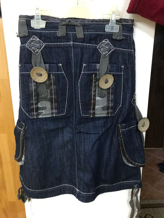 Fustă de blugi 3 sferturi cu buzunare