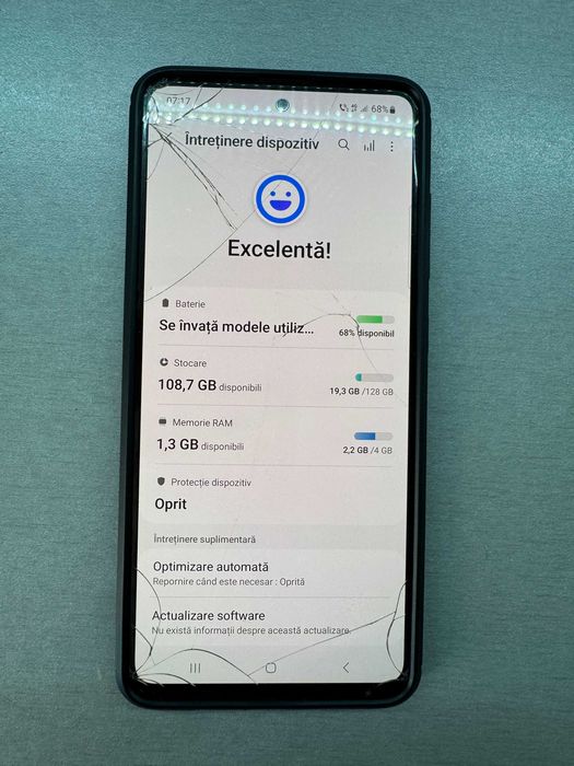 Samsung Galaxy A51 -126Gb 4Gb ram -android 13 -sticla sparta !