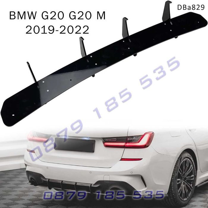 Черен дифузьор задна броня BMW 3 G20 M 19-22 тунинг добавка бмв г20