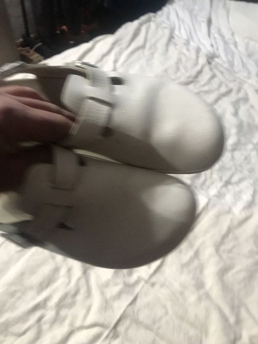 Saboți Birkenstock 42 albi