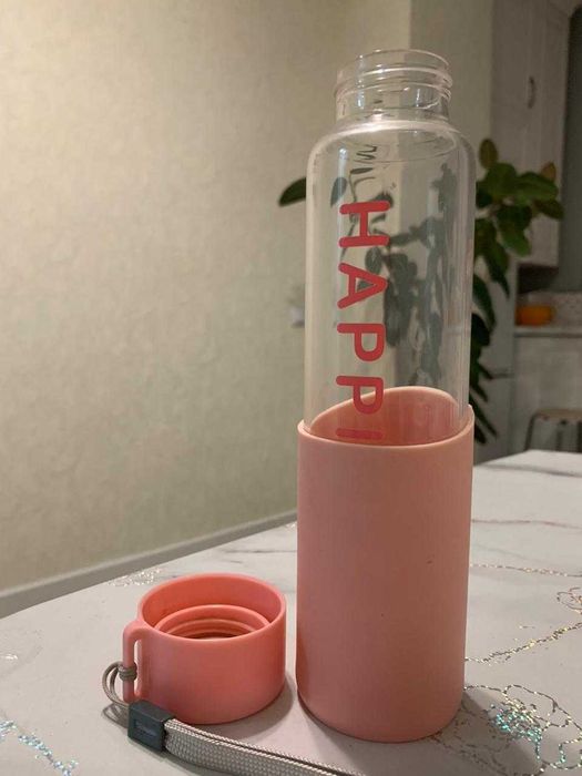 Бутылка для воды стеклянная