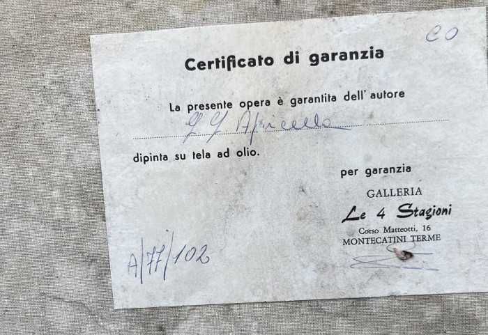 Superba pictura in ulei pe panza-Peisaj marin-semnat-certificat de autenticitate-Italia