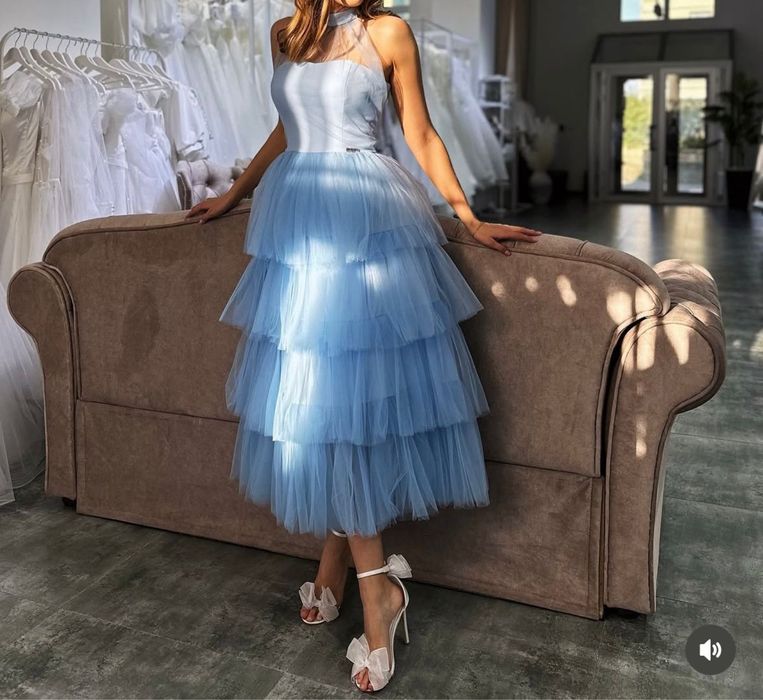 Продам Воздушное платье цвета неба (Турция)