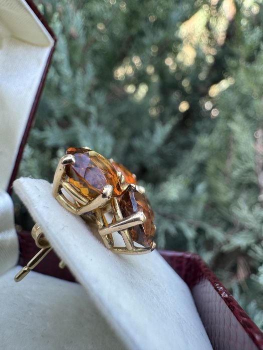 Cercei din aur si citrine