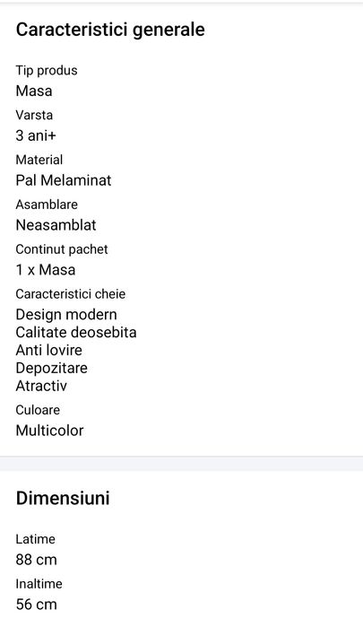 Masa pentru copii,pal melaminat, Montes, Cilek