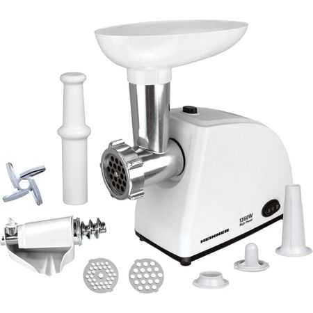 Masina de tocat Heinner MG-W1200R 1360W, acc. rosii si carnati, NOUA