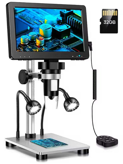 Microscop digital cu display 7" iluminare cu 8 leduri si telecomanda