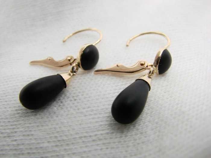 Cercei Aur 14K Cu Piatra Vulcanica