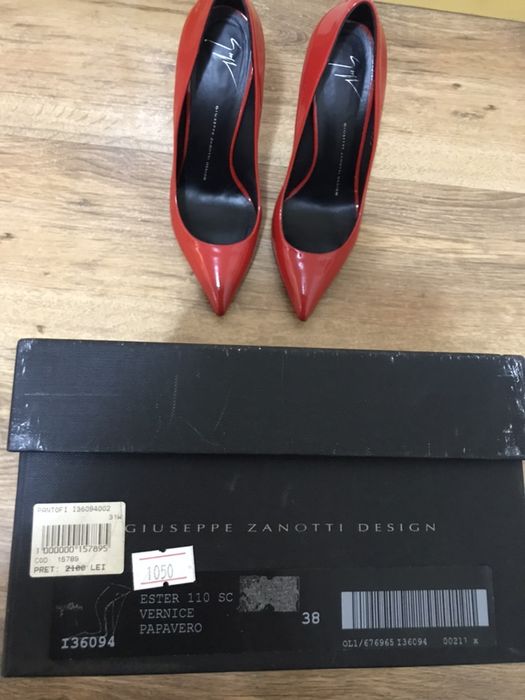 Pantofi rosii Giuseppe Zanotti - piele lacuita