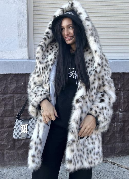 Продается шуба из экомеха под рысь