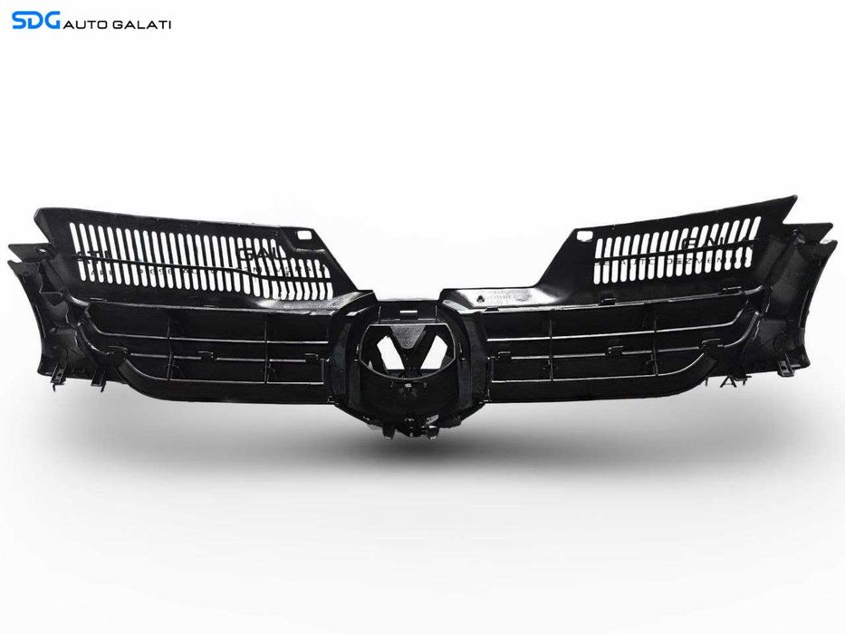 Grila Centrala Bara Spoiler Fata cu Emblema Volkswagen Golf 5 2003 - 2008 Cod 1K0853651A (Cu Bucata de Plastic de sub Emblema Rupta) [N5478]