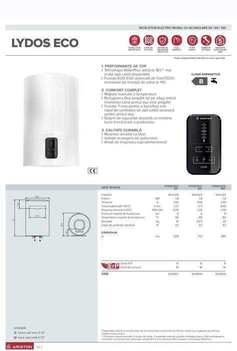 Biler Ariston electric 80 l