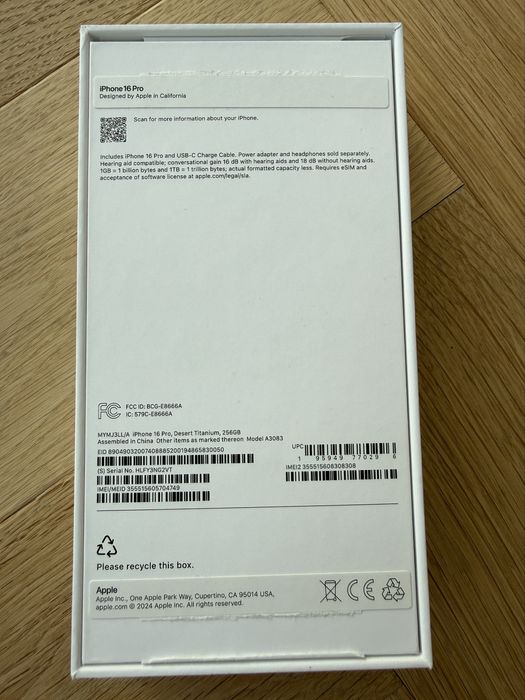 Iphone 16 Pro , 256 GB , Desert Titanium