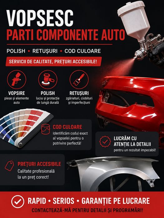 Vopsire piese auto • Retușuri & Polish • Prețuri accesibile