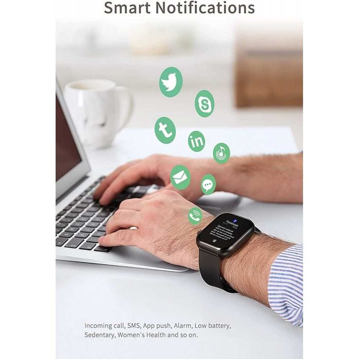 Смарт часовник CUBOT C5, 43mm, TPU Strap Black