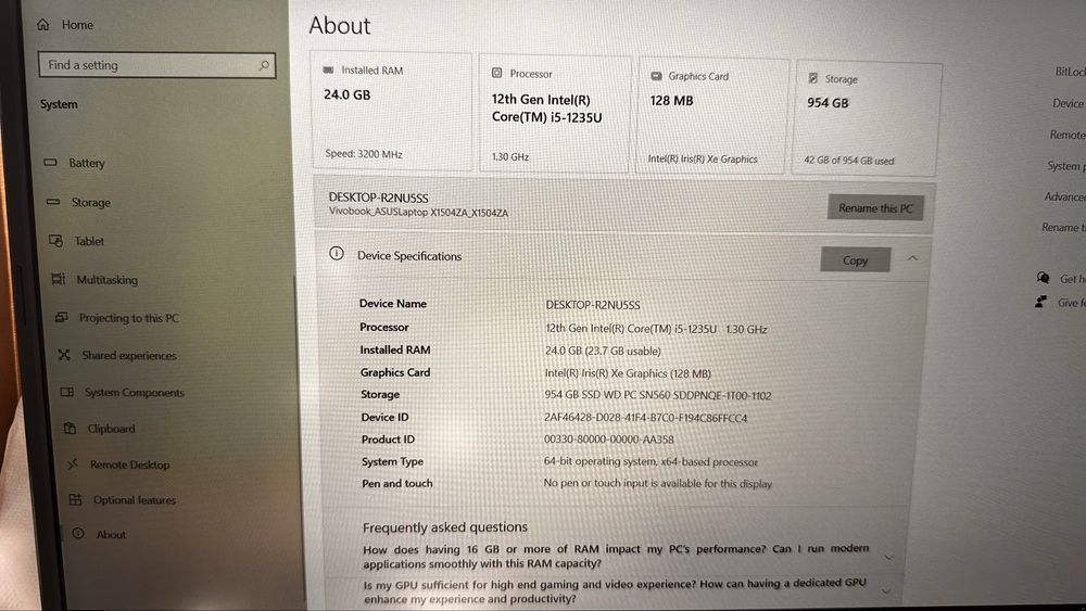 Laptop Asus VivoBook 15 NOU SSD 1TB