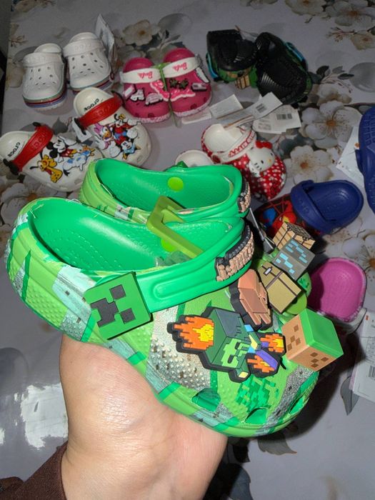 Детские кроксы сабо crocs classic kids minecraft crocs classic kids mi