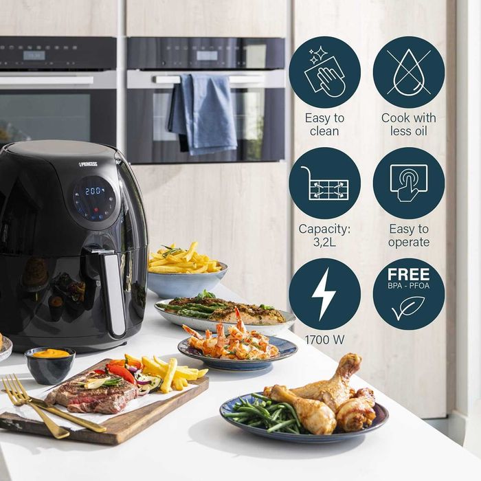 Фритюрник с горещ въздух Princess Deluxe XXL 5.2L (182050), 1700W