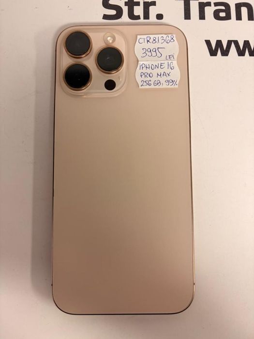 Telefon iPhone 16 Pro Max, 256GB, 5G, Desert Titanium bat.99% -T-