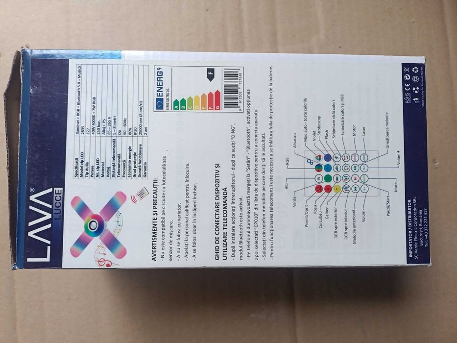 Lampă LED muzicală, RGB, Bluetooth