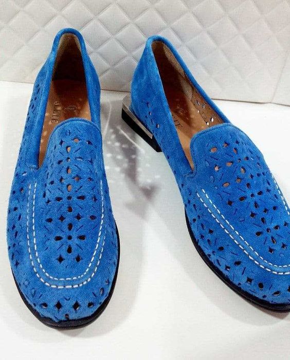 Шикарные замшевые кожаные туфли лоферы CALETE 40-41разм, люкс, Турция!