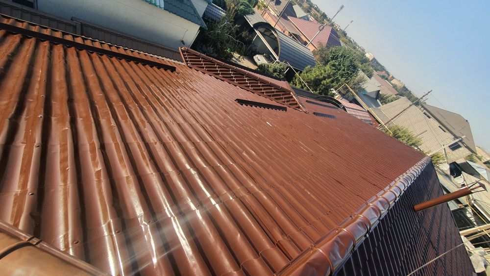 Покраска крыш фасада