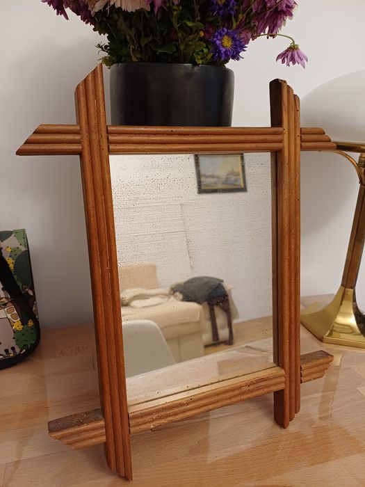 Accesoriu decorațiune vintage colectie lemn sticla Franța  1940