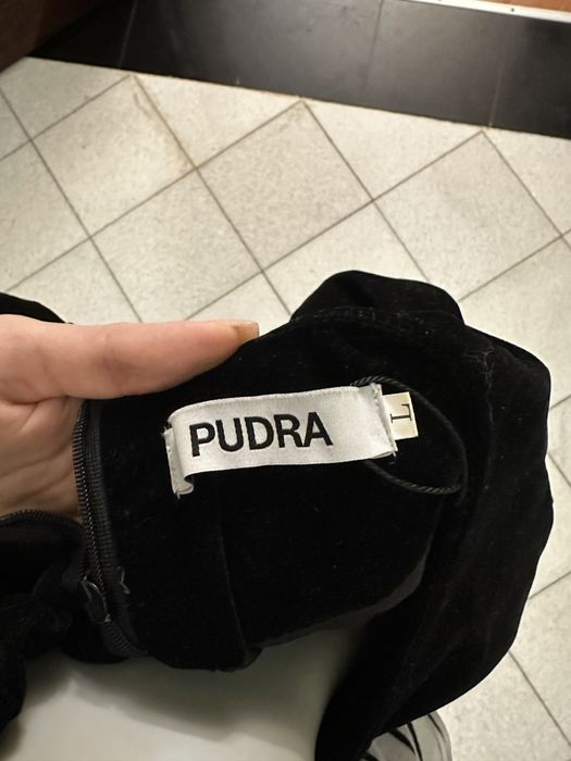 Платье бархатное черное мини