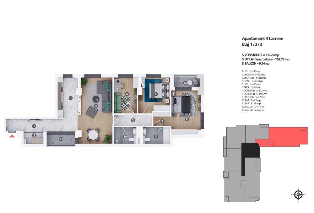 Apartament 4 camere, Cotroceni, Midtown Residence