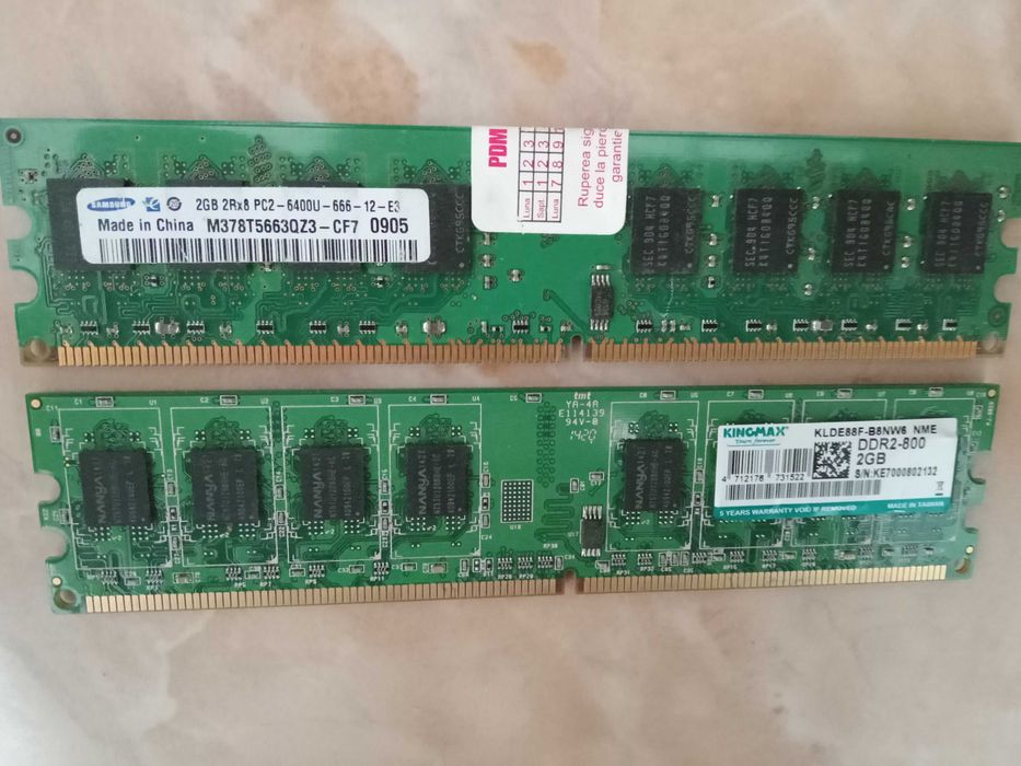 Seturi de placute de memorie RAM ddr3 , ddr2,etc. pt desktop / laptop
