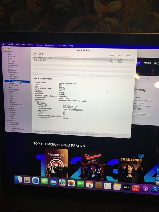 Macbook Pro 15 Inch Touchbar 16gb ram 256gb ssd i7 Amd radeon video