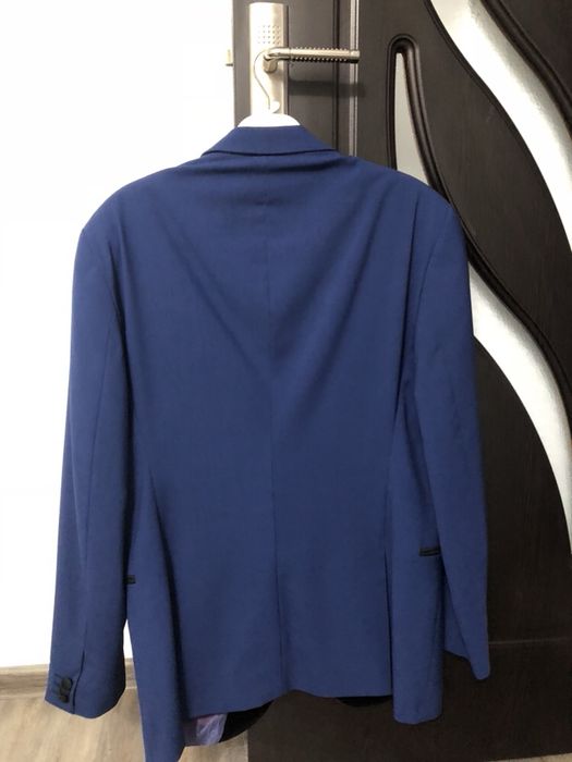 Sacou mire slim albastru plus negru