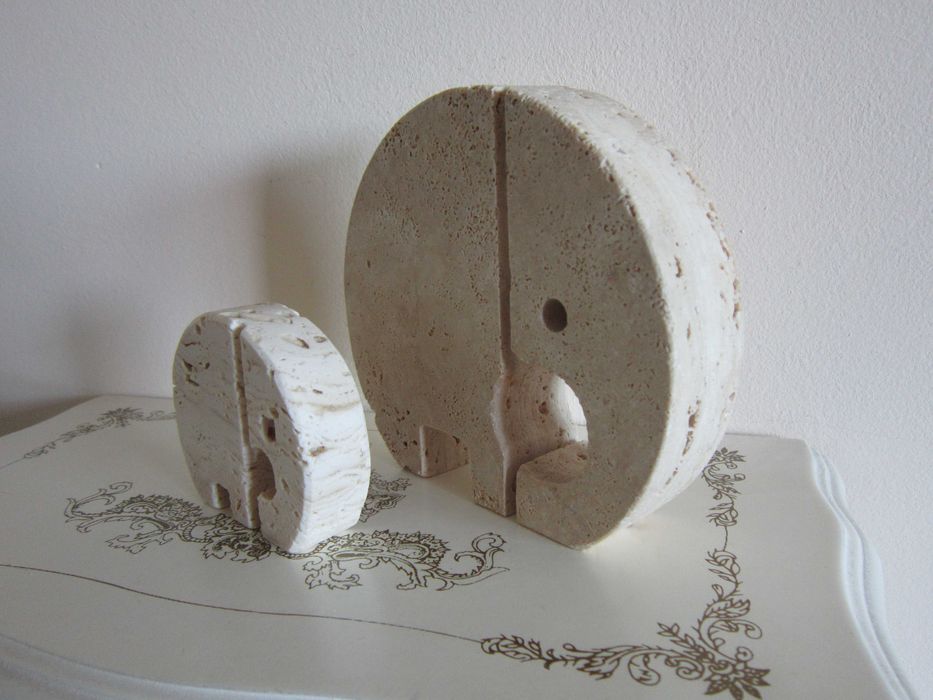 cadou rar arta Elefanti by Enzo Mari travertin Fratelli Mannelli  1970