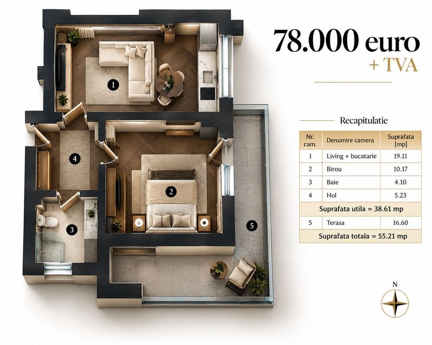 Metalurgiei | Apartament 2 camere | Bloc nou Finalizat