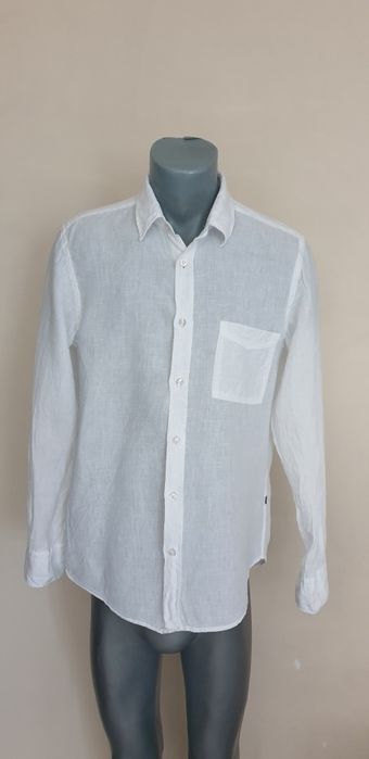 Hugo Boss Relegant_6 Len Regular Fit Mens Size M / XL НОВО! ОРИГИНАЛ! Мъжки Ленени Ризи.
