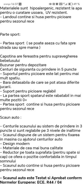 Cărucior 3/1  Optima Dark Blake Gold