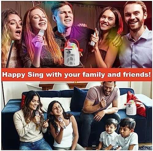 Bluetooth караоке машина два безжични микрофона мощен високоговорител