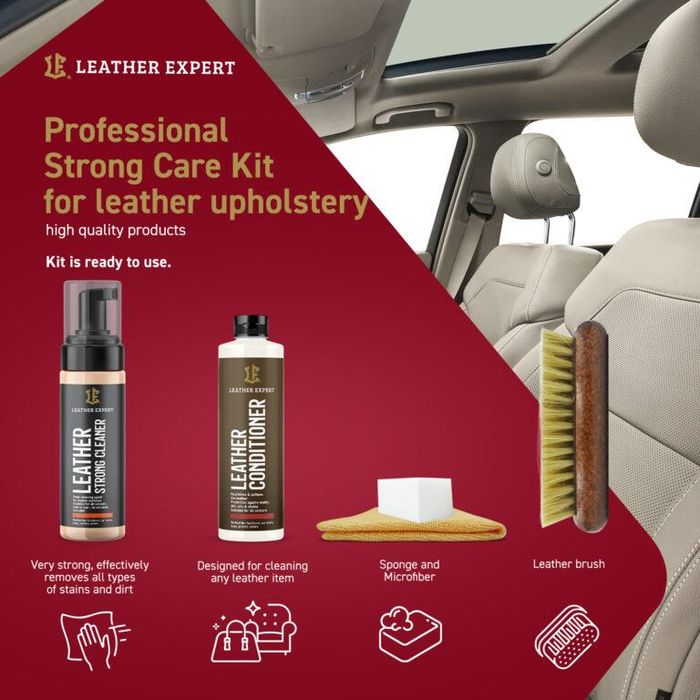 комплект за почистване и грижа за кожа leather expert strong care ...