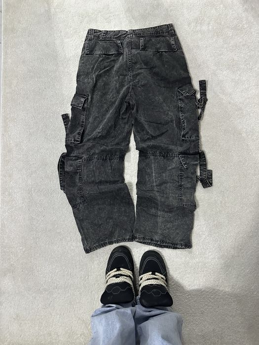 Pantalonii cargo Bershka acid wash - mult baggy