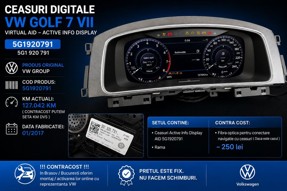 Ceasuri Digitale  VW Golf 7 VII   5G1920791 / 5G1 920 791  Virtual AID